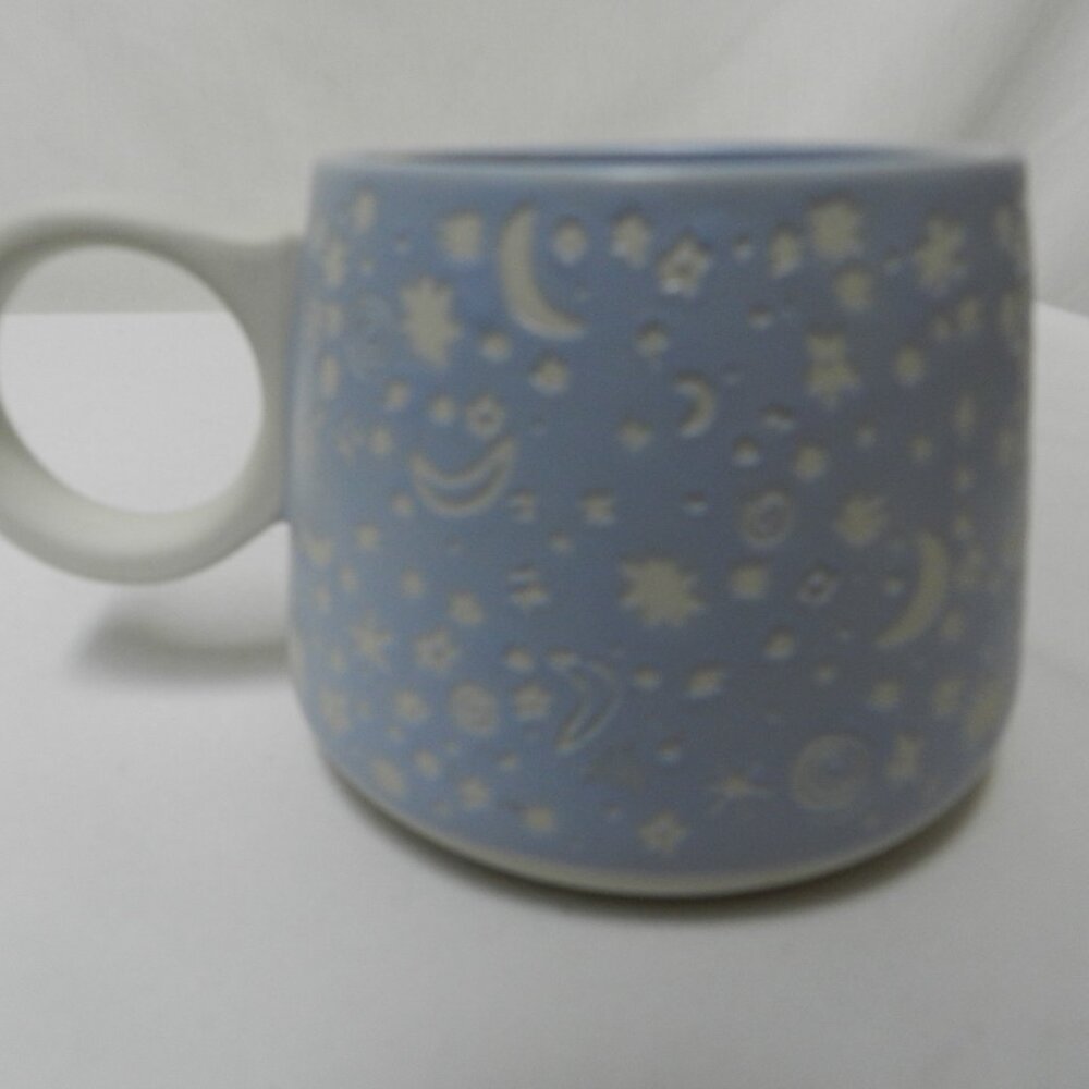 UO Urban Outfitters Celestial Moon Stars blue stoneware mug cup Dish Micro NEW